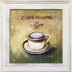  Obraz olejny ręcznie malowany na płótnie 39x39cm filiżanka kawy