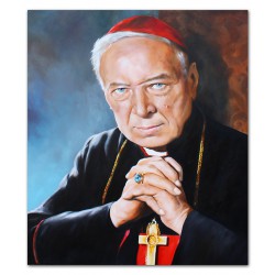  Obraz olejny ręcznie malowany religijny 101x117cm kardynał Stefan Wyszyński