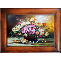  Obraz olejny ręcznie malowany 76x96cm obraz z kwiatami