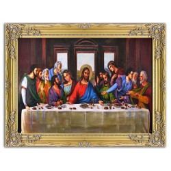  Obraz olejny ręcznie malowany 64x84cm Ostatnia Wieczerza