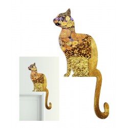  Kot do powieszenia nad drzwi złoty 64x19cm Obraz olejny ręcznie malowany