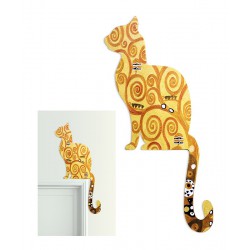  Kot do powieszenia nad drzwi żółty 64x19cm Obraz olejny ręcznie malowany