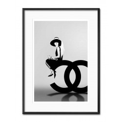 Obraz Audrey Hepburn czarno-biały 31x41cm