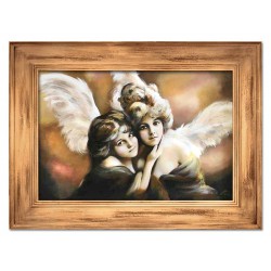  Obraz z Aniołkami w uścisku 86x116 obraz malowany na płótnie w ramie