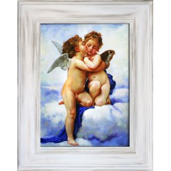  Obraz z Aniołkami pocałunek 86x116 obraz malowany na płótnie w białej ramie