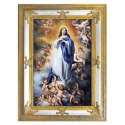  Obraz olejny ręcznie malowany z Maryją w niebiosach 90x120cm