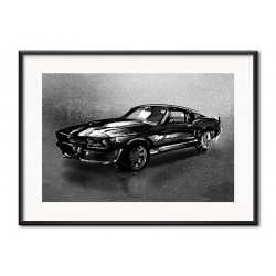  Obraz czarno biały 31x41cm auto retro