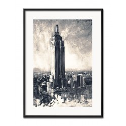  Obraz miasto wieża architektura 31x41cm