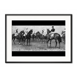  Obraz z końmi 31x41cm czarno biały