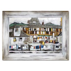  Obraz olejny ręcznie malowany Egon Schiele Dom z suszącym się praniem 86x116cm