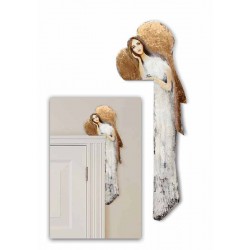  Anioł do powieszenia nad drzwi złoty malowany prawy 70x22cm 102108