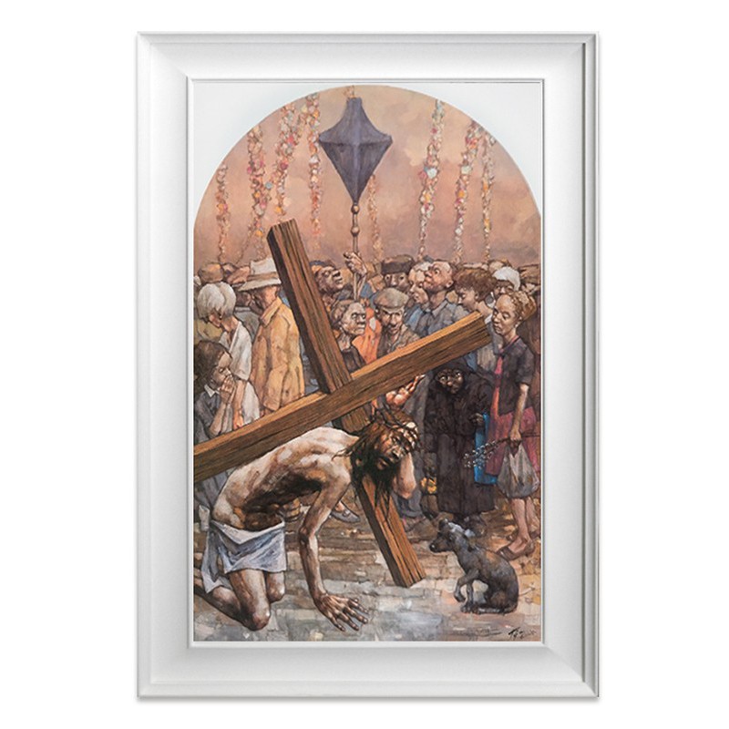  Obraz Drogi Krzyżowej Męki Pańskiej 66x96cm obraz ręcznie malowany na płótnie