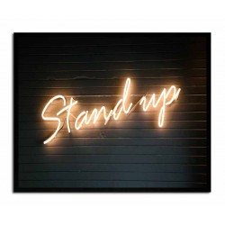  Obraz na płótnie napis neon Stand Up 43x53cm