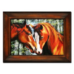  Obraz olejny ręcznie malowany 86x116cm Para koni