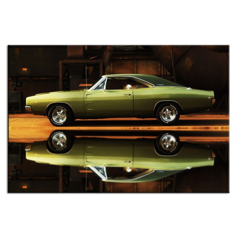  Obraz na płótnie zielone Auto retro 60x90cm