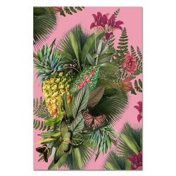  Obraz na płótnie tropikalne liście i kwiaty dzika przyroda 60x90cm