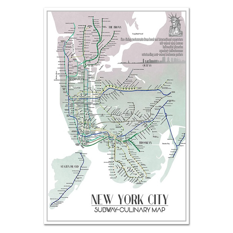  Obraz na płótnie mapa New York 60x90cm