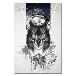 Obraz na płótnie wilk abstrakcja 60x90cm