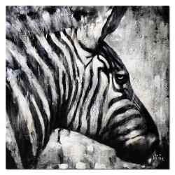  Obraz olejny ręcznie malowany 90x90cm Zebra