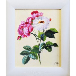  Obraz olejny ręcznie malowany 27x32cm nastrojowe kwiaty