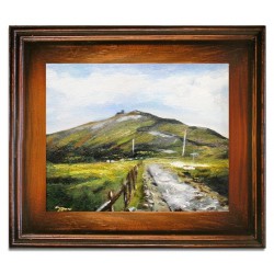  Obraz olejny ręcznie malowany 27x32cm Ścieżka w górę