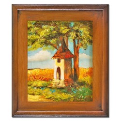  Obraz olejny ręcznie malowany Pejzaż 27x32cm