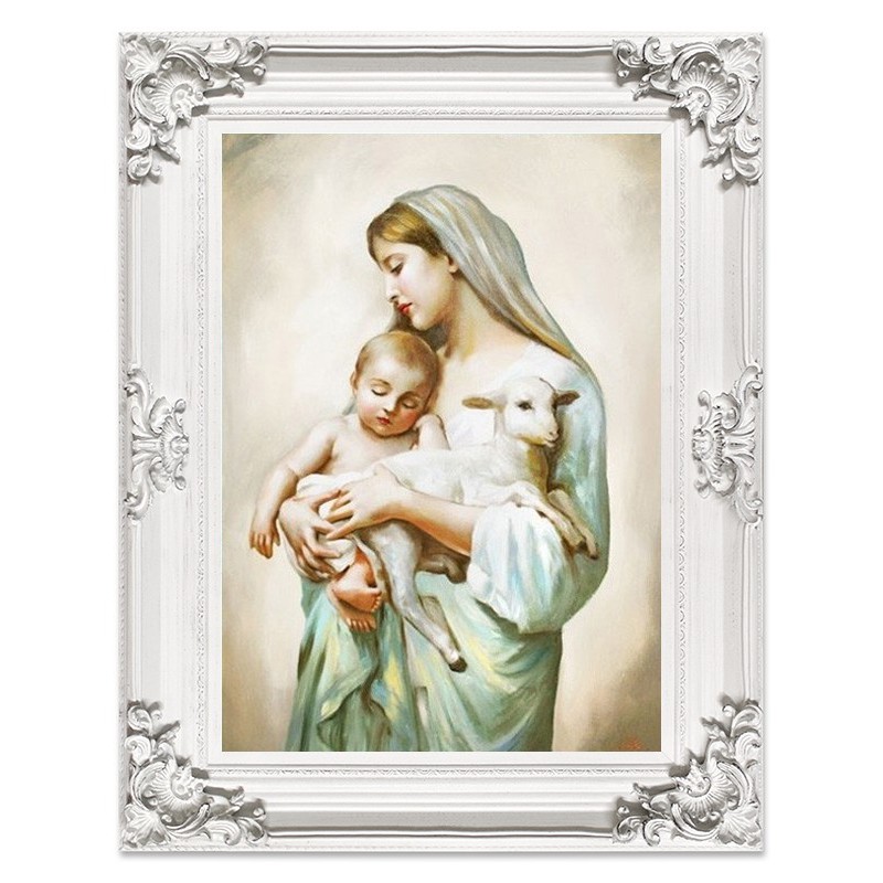 Obraz Matki Boskiej z Dzieciątkiem 75x95 cm obraz olejny na płótnie w ramie