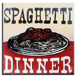  Obraz olejny ręcznie malowany na płótnie 30x30cm spaghetti