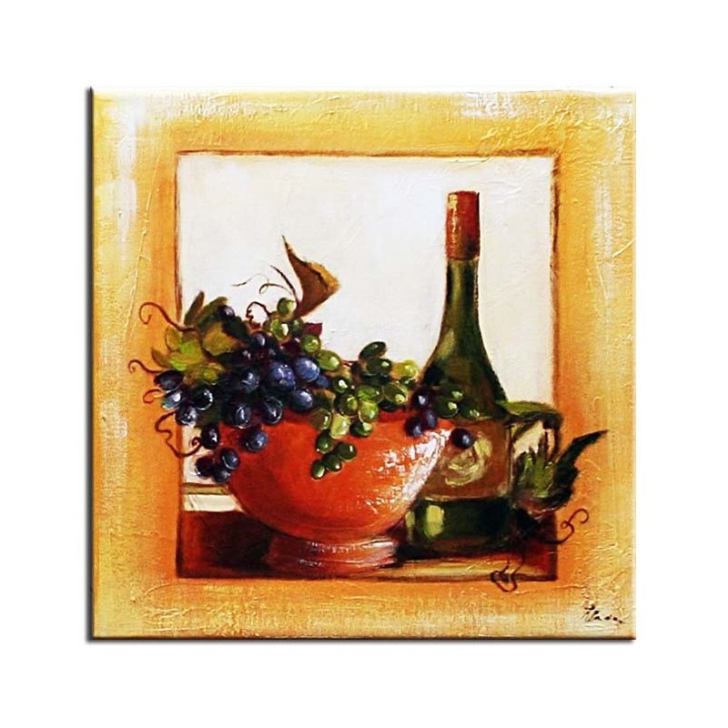  Obraz olejny ręcznie malowany na płótnie 30x30cm winogrona