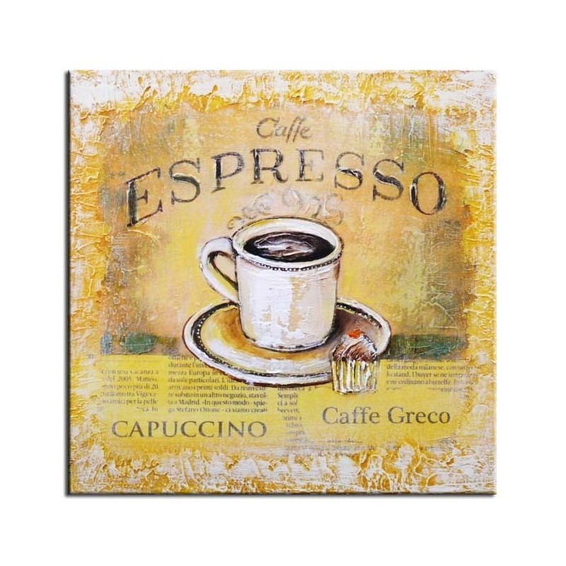  Obraz olejny ręcznie malowany na płótnie 30x30cm kawa espresso