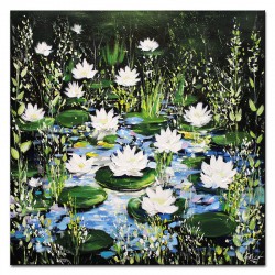  Obraz olejny ręcznie malowany Kwiaty 80x80cm
