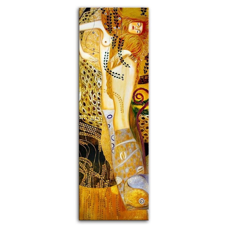 Obraz olejny ręcznie malowany Gustav Klimt Węże wodne kopia 50x150cm