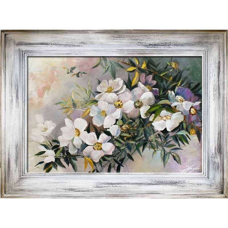  Obraz olejny ręcznie malowany Kwiaty 76x96cm