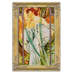  Obraz olejny ręcznie malowany 77x107cm Alfons Mucha kopia
