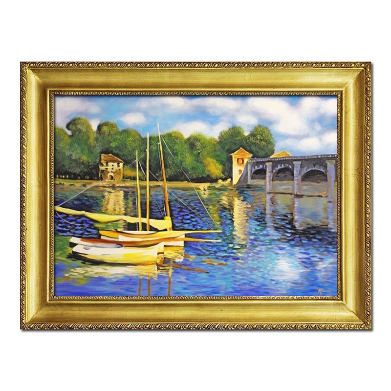  Obraz olejny ręcznie malowany Claude Monet Most w Argenteuil kopia 75x105cm
