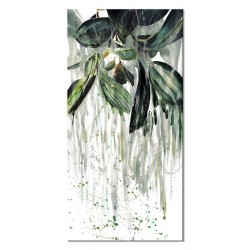  Obraz na płótnie tropikalne liście i kwiaty dzika przyroda 45x90cm