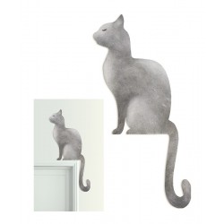  Kot do powieszenia nad drzwi szary 64x19cm Obraz olejny ręcznie malowany