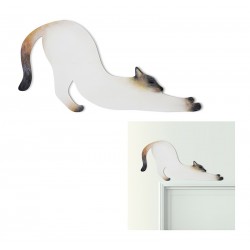  Kot do powieszenia nad drzwi biały 60x30cm Obraz olejny ręcznie malowany