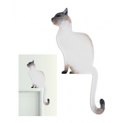  Kot do powieszenia nad drzwi biały 64x19cm Obraz olejny ręcznie malowany
