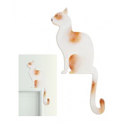  Kot do powieszenia nad drzwi biały 64x19cm Obraz olejny ręcznie malowany