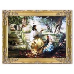  Obraz olejny ręcznie malowany 64x84 cm Henryk Siemiradzki Jezus Chrystus w domu Marii i Marty