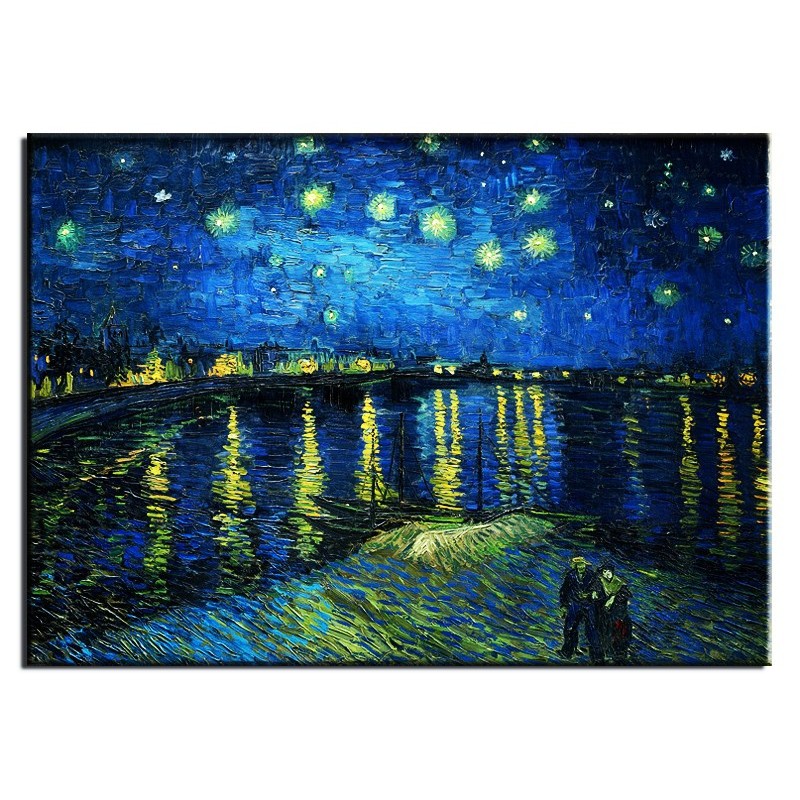  Obraz Vincenta van Gogha Gwiaździsta noc nad Rodanem kopia 50x70cm