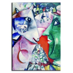  Obraz na płótnie Marc Chagall Ja i wieś 50x70cm