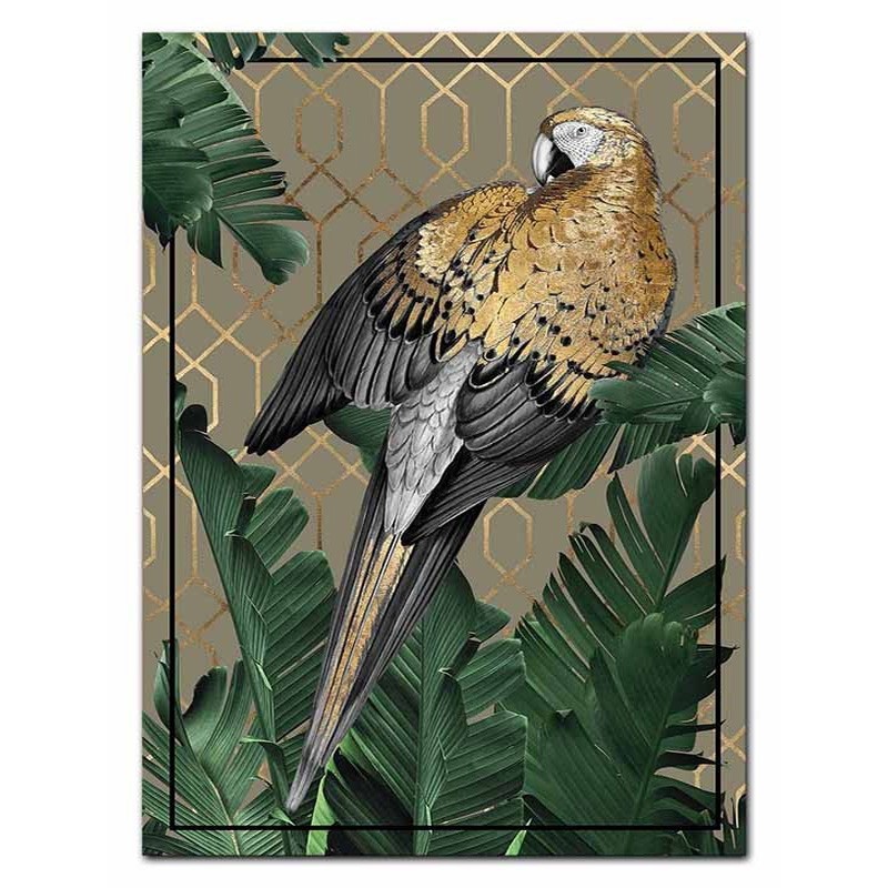  Obraz na płótnie złota papuga w dżungli 50x70cm