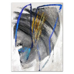  Obraz olejny ręcznie malowany 110x150cm Niebieskie linie