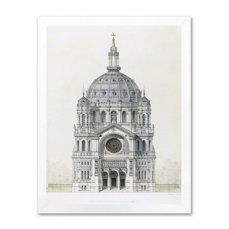  Obraz na płótnie rysunek katedra 33x43cm