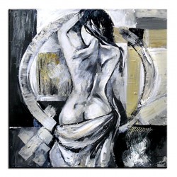  Obraz olejny ręcznie malowany 90x90cm Kobieta i obręcz