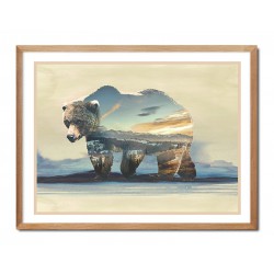  Obraz na płótnie niedźwiedź 33x43cm