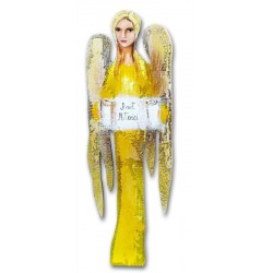  Obraz olejny ręcznie malowany Anioł złoty 45x13