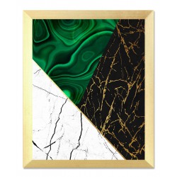  Obraz na płotnie zielono-złota abstrakcja geometryczne wzory